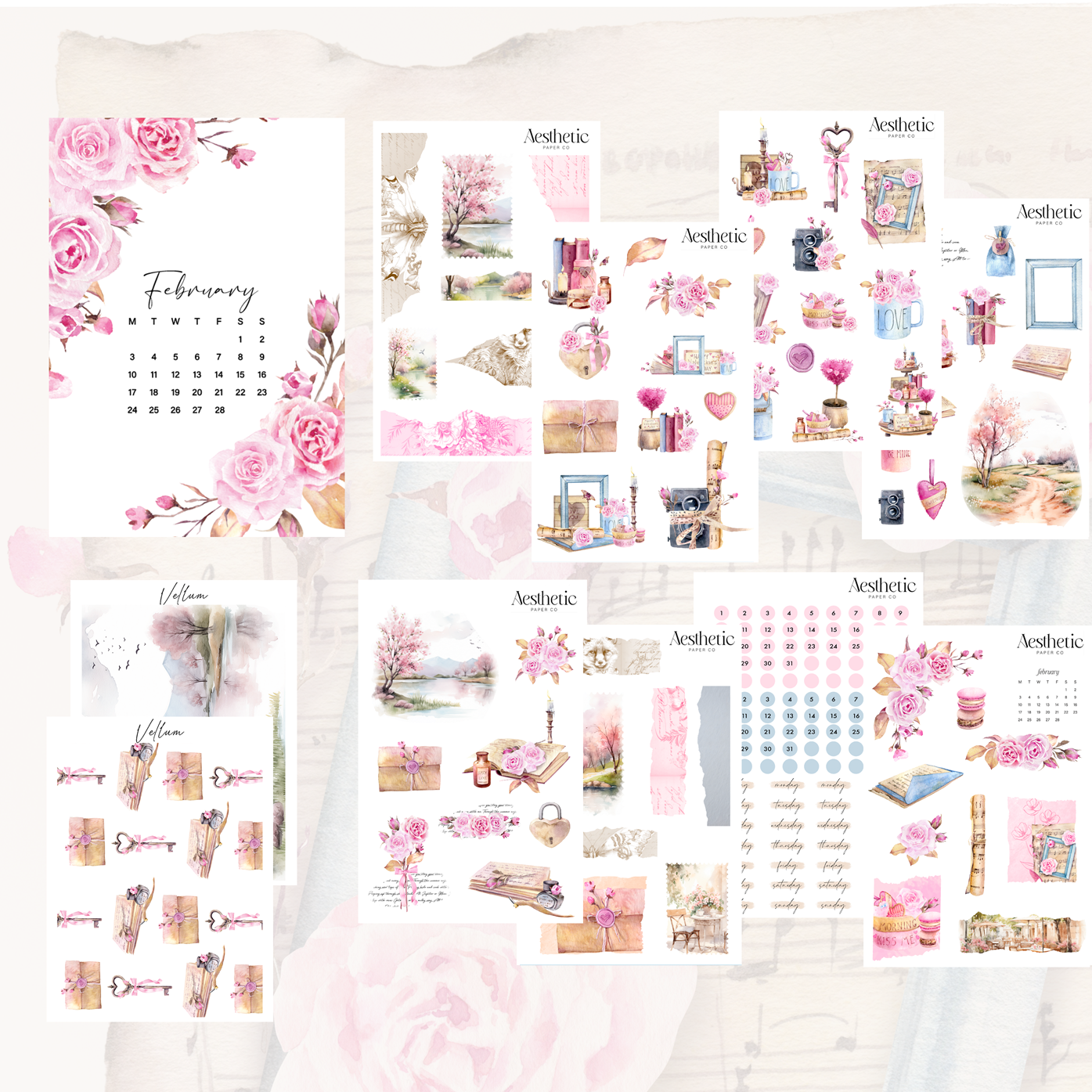 Monthly Planner Kit | February 2025 Sticker Kit