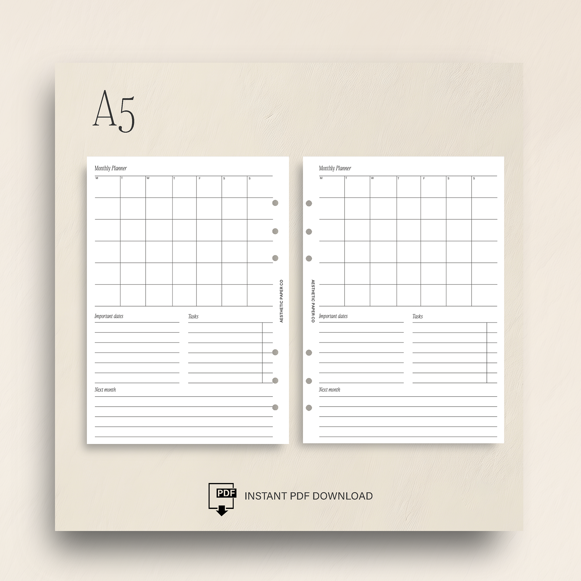 Monthly Planner Insert | PDF