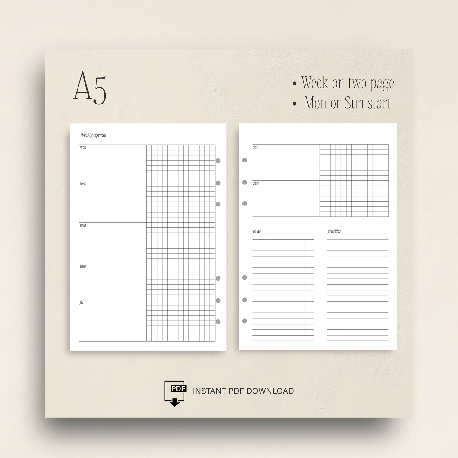 Weekly Agenda WO2P GRAPH Inserts | PDF