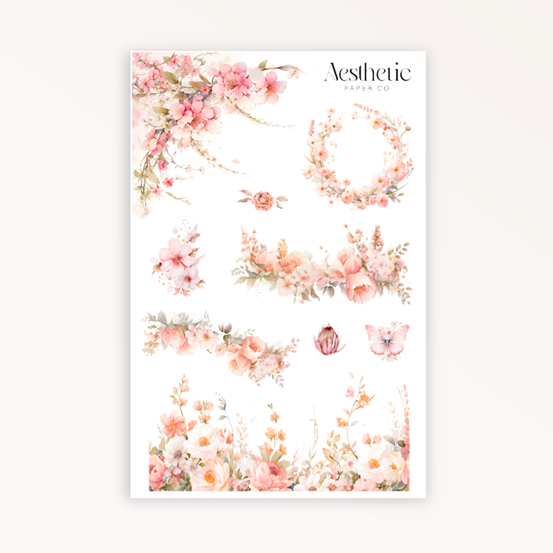 Pink Floral | STICKERS