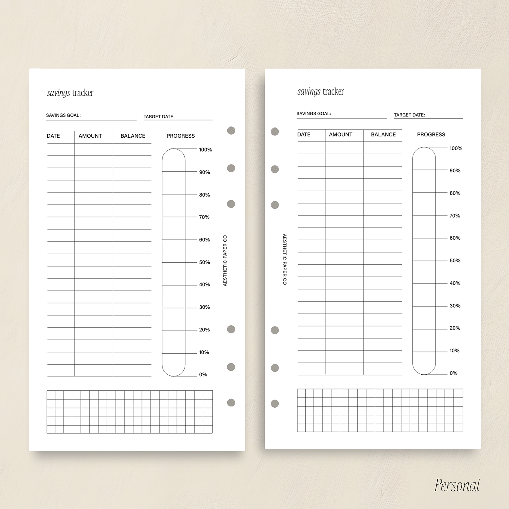 Savings Tracker Insert