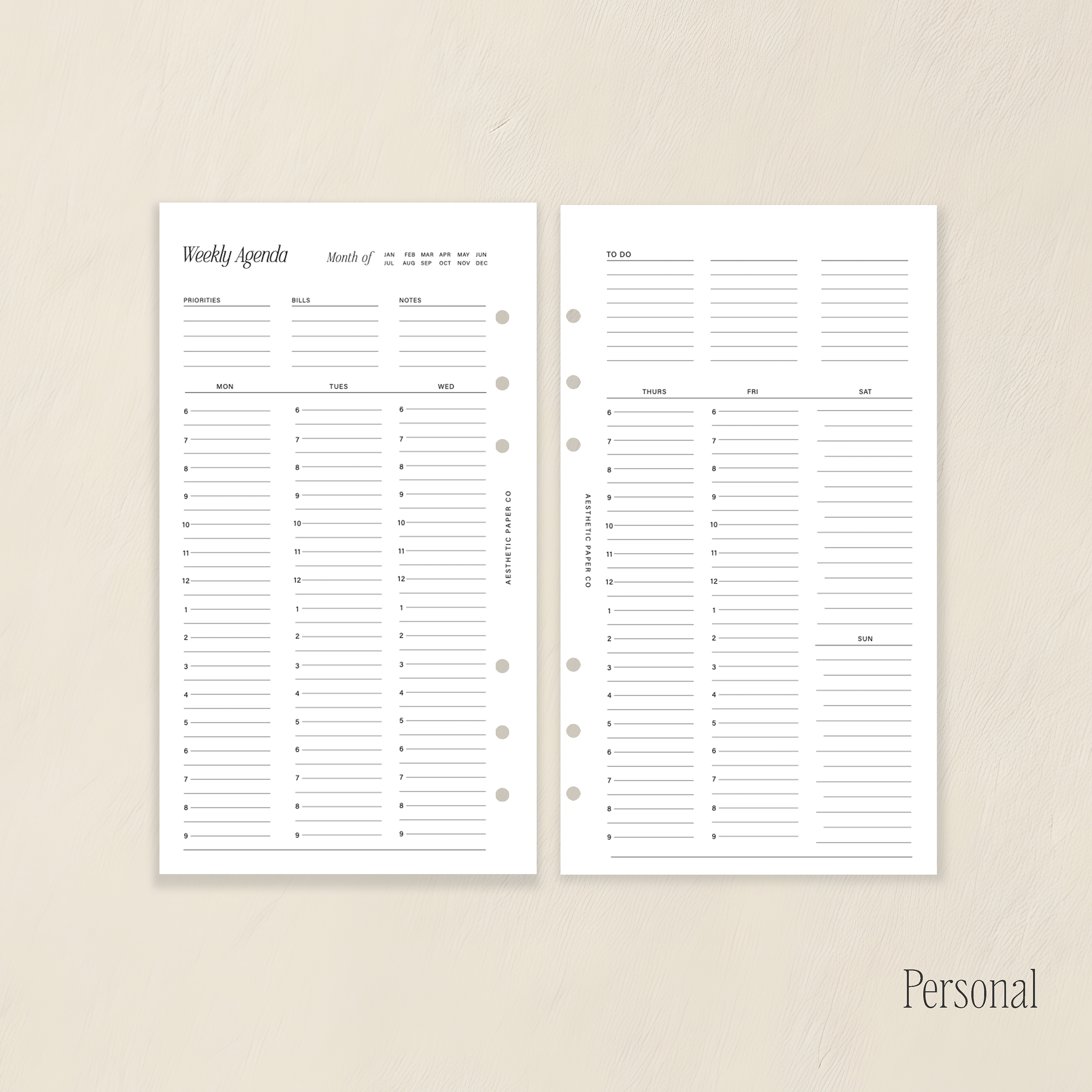 Weekly Agenda WO2P Vertical Inserts | PDF