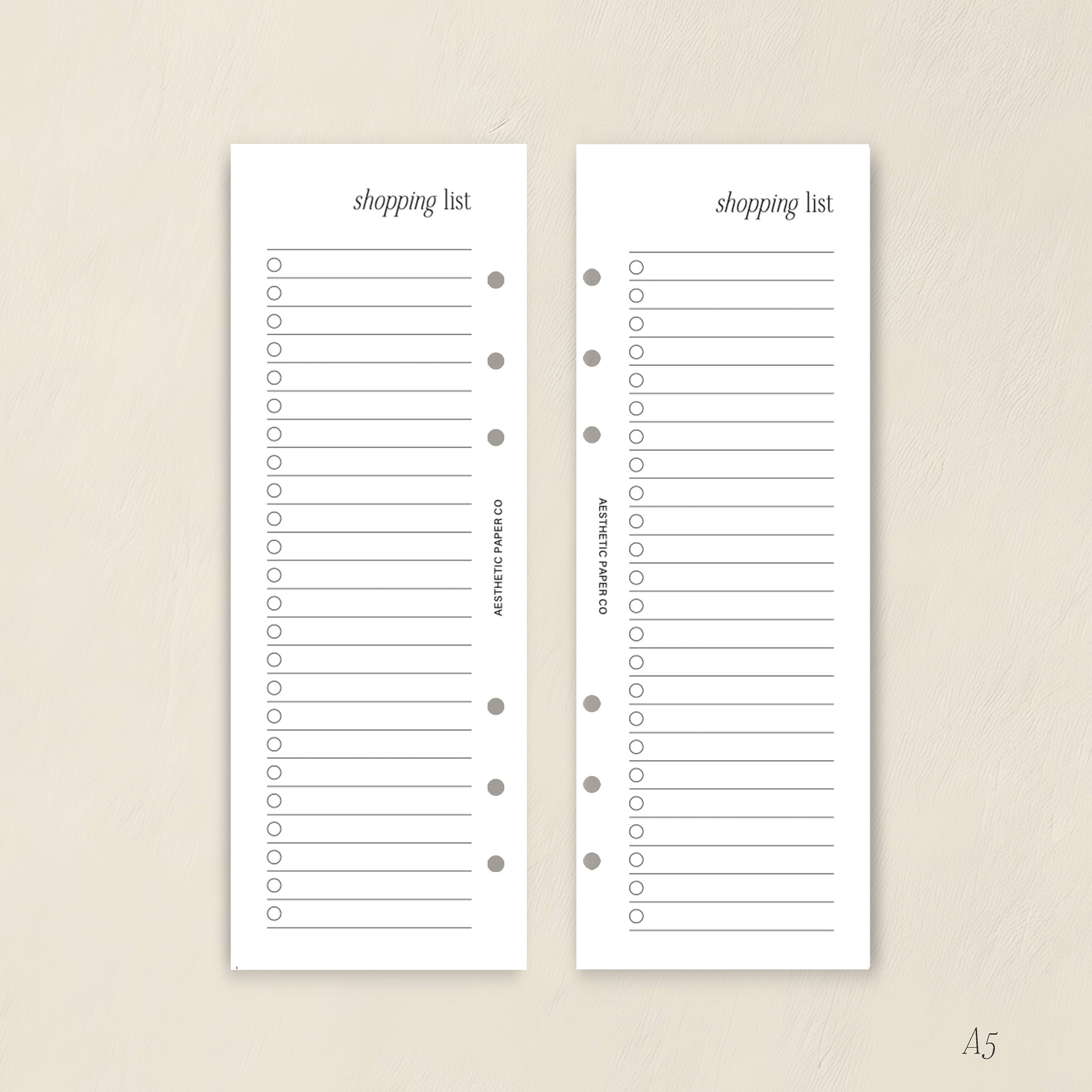 HALF PAGE | Shopping List Insert